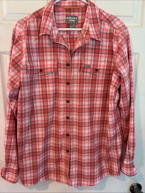 ARIAT REBAR Size XXL/TTG  Plaid Long-Sleeve Button-Down Shirt
